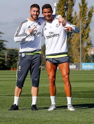 Cristiano Ronaldo e Sergio Ramos treino Real Madrid