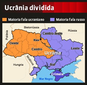 Ucrânia dividida (Foto: Reprodução GloboNews)