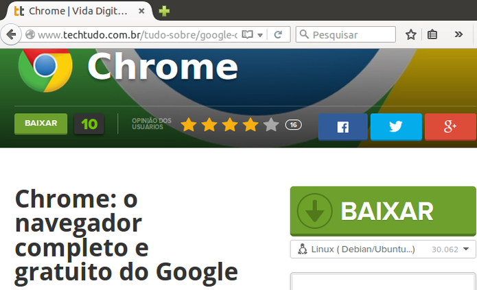 Baixando o Google Chrome para Ubuntu no TechTudo Downloads (Foto: Reprodução/Edivaldo Brito) (Foto: Baixando o Google Chrome para Ubuntu no TechTudo Downloads (Foto: Reprodução/Edivaldo Brito)) Baixando o Google Chrome para Ubuntu no TechTudo Downloads (Foto: Reprodução/Edivaldo Brito) (Foto: Baixando o Google Chrome para Ubuntu no TechTudo Downloads (Foto: Reprodução/Edivaldo Brito))