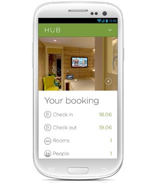 Aplicativo no celular permite controlar temperstura do quarto e pedir comida em 'hotel inteligente' (Foto: Divulgação/Whitbread)