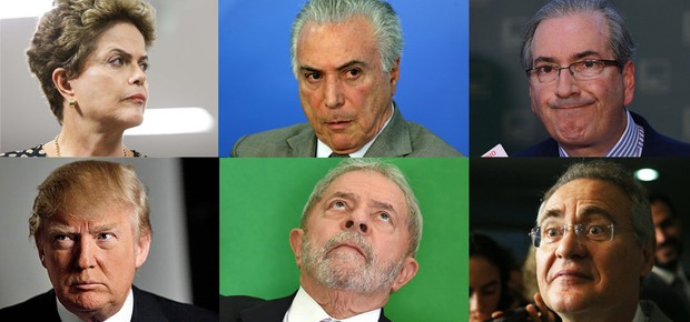 Dilma Rousseff, Michel Temer, Eduardo Cunha, Donald Trump, Lula, Renan Calheiros: frases que marcaram 2016 (Foto: Agência Brasil/Getty Images/Fotos Públicas/Agência Senado/Reuters/)