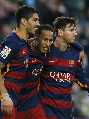 Messi, Neymar, Suárez Barcelona x Real Sociedad Campeonato Espanhol 2015 (Foto: Reuters)