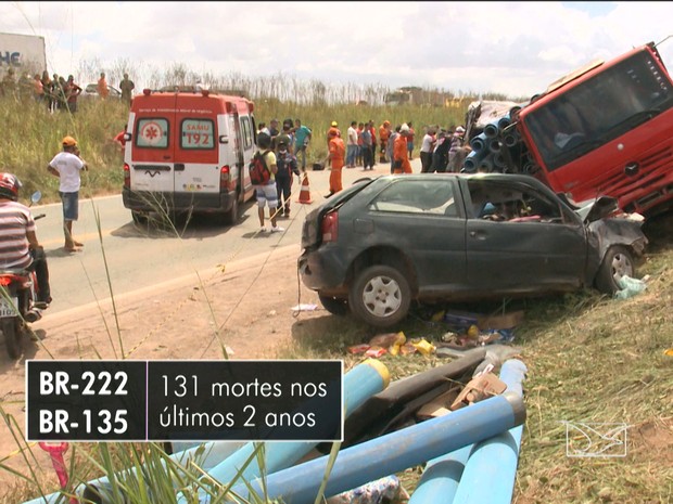 BRs-222 e 135 são as rodovias mais perigosas do Maranhão (Foto: Reprodução/TV Mirante)