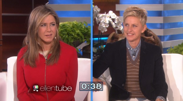 Jennifer Aniston e Ellen DeGeneres (Foto: Video/Reprodução)