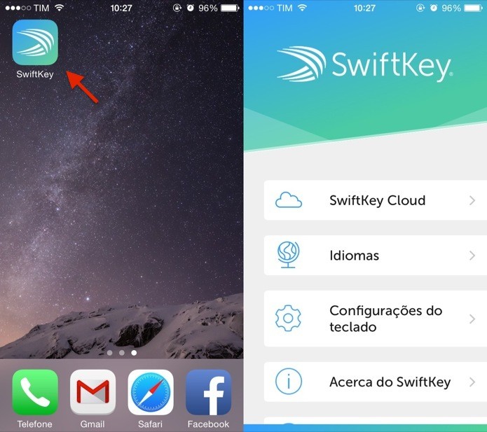 Abra o aplicativo SwiftKey para configurar o teclado (Foto: Reprodução/Helito Bijora)