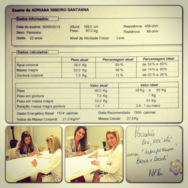 Ex-BBB Adriana mostra avaliação médica para fãs (Foto: Instagram)