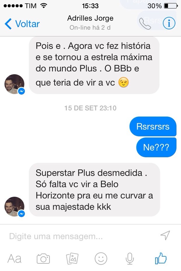 Miss brasil em conversa com o adrilles (Foto: Reprodução)