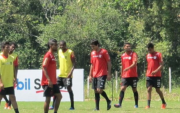 jogadores no treino do Flamengo (Foto: Richard Souza / Globoesporte.com)