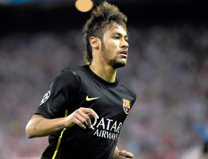Neymar jogo Atlético de Madrid e Barcelona Liga (Foto: AFP)