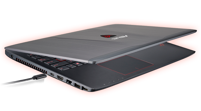 Notebook da linha ROG traz porta USB C (Foto: Divulgação/Asus)