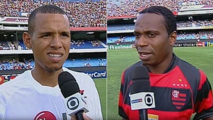 Luis Fabiano x Edílson; São Paulo x Flamengo, 2003 (Foto: SporTV)