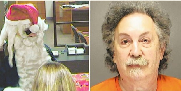 Mark London roubou banco fantasiado de Papai Noel (Foto: Port Orange police-Volusia Couty Jail/Divulgação)