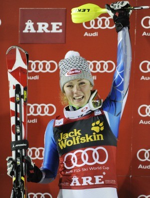esqui Mikaela Shiffrin vence Copa do Mundo de Are (Foto: AP)