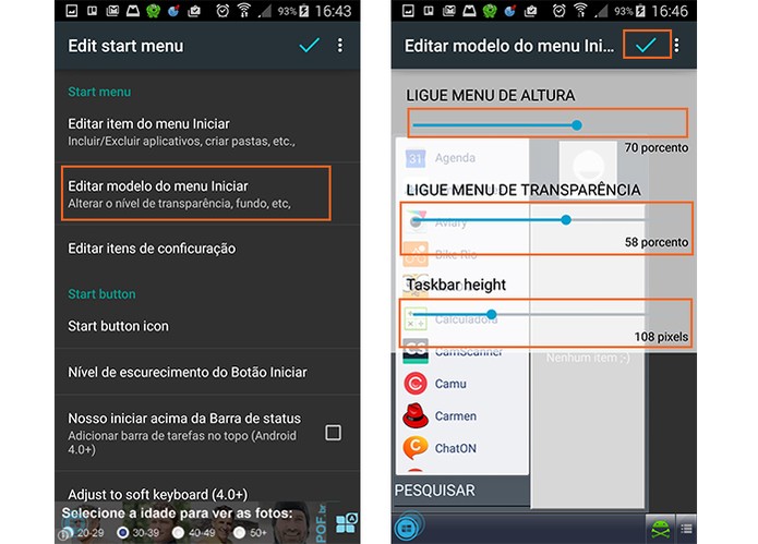 Configure a aparência do menu (Foto: Reprodução/Barbara Mannara)