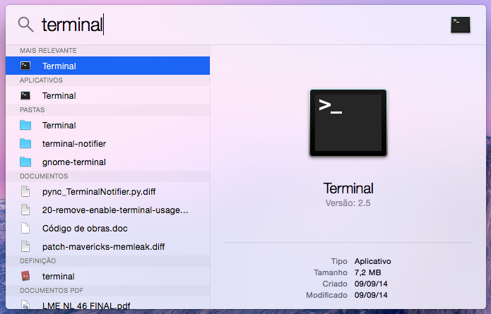Acesse o Terminal do Mac OS X (Foto: Reprodução/Helito Bijora)