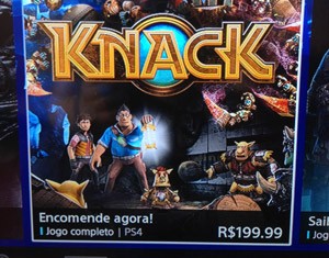'Knack', anunciado a R$ 180, é vendido a R$ 200 em pré-venda na PS Store (Foto: Gustavo Petró/G1)