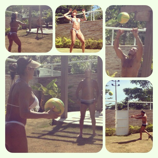 Gracyanne e Belo jogam vôlei (Foto: Reprodução/Instagram) Gracyanne e Belo jogam vôlei (Foto: Reprodução/Instagram)