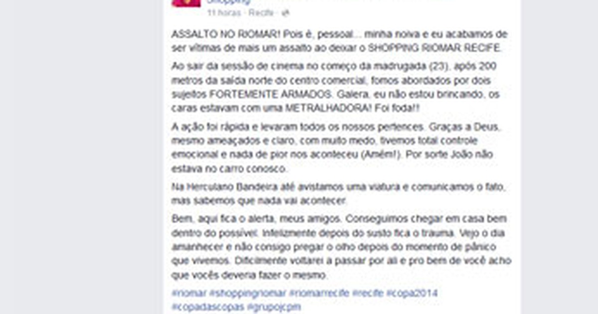 G Adolescente Confessa Ter Assaltado Casal Na Sa Da De Shopping No