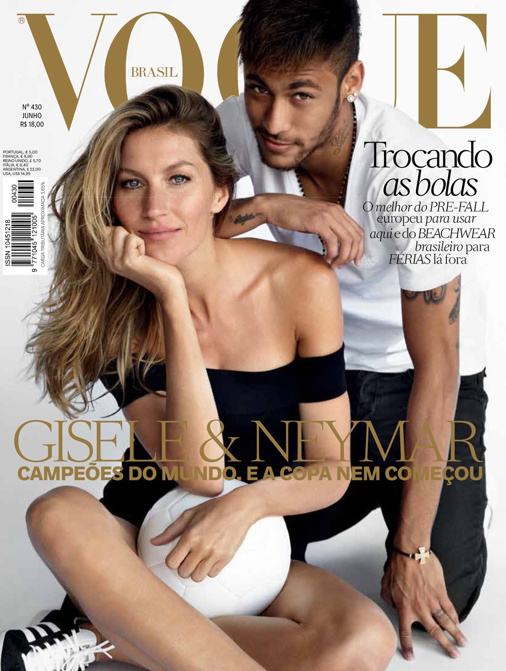 Capa Vogue Brasil Junho Gisele Bündchen Neymar (Foto:    )