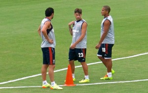Fred, Sobis e Walter treino Fluminense (Foto: Richard Souza)
