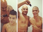 Padrasto raspa cabelo de Ronald, filho de Ronaldo e Milene Domingues
