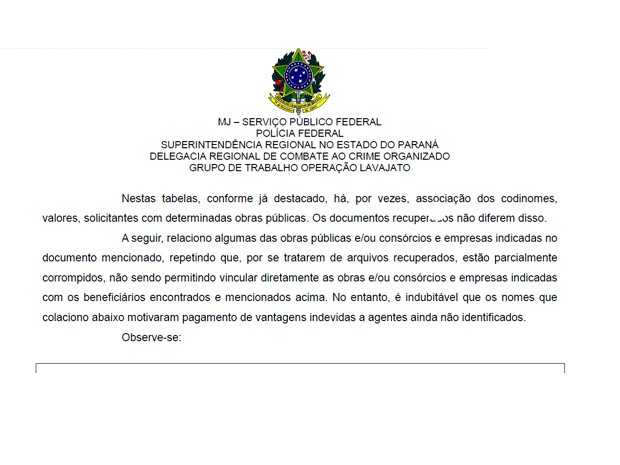 Documento da PF cita obra da Cesan em lista de propina da Odebrecht (Foto: Reprodução/ Documento da PF)