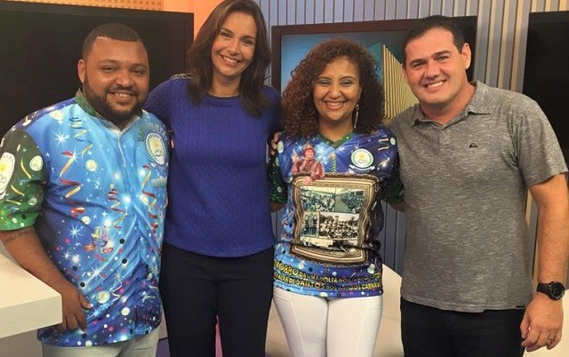 Didi Gomes e Leandro Paçoca nos estúdios da TV Tribuna (Foto: Arquivo Pessoal)