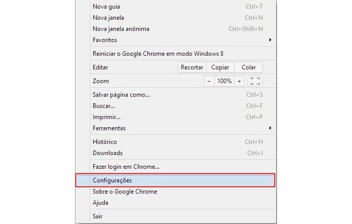 Abra as configurações gerais do Chrome (Foto: Reprodução/Paulo Alves)