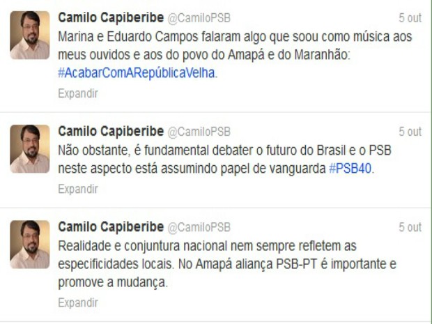 Governador do Amapá usou as redes sociais para se manifestar sobre filiação de Marina (Foto: Reprodução/Twitter)