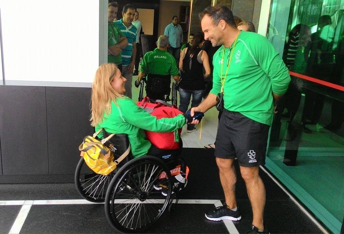 Para-atletas da Irlanda desembarcam em Uberlândia para treinos antes da Paralimpíada (Foto: Lucas Papel)