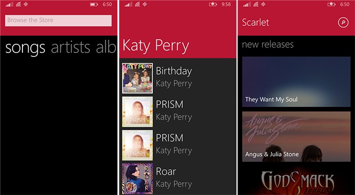 Scarlet torna mais intuitivo a busca de músicas e álbuns no Xbox Music (Foto: Divulgação/Windows Phone Store)