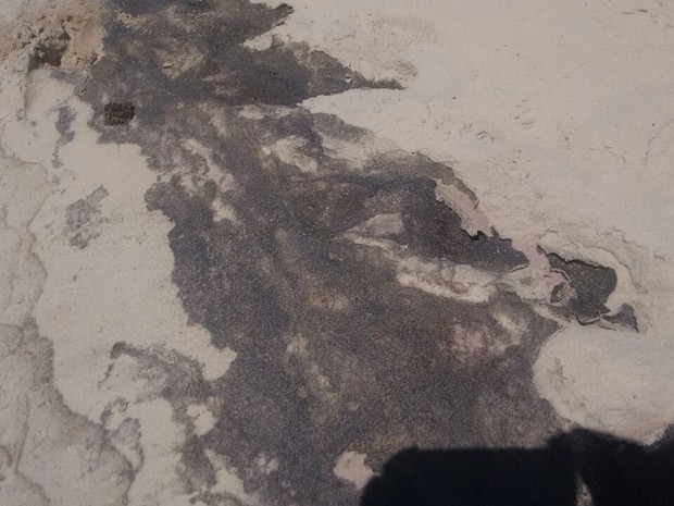 Manchas escuras na Praia de Muro Alto, em Ipojuca, na Região Metropolitana do Recife (Foto: Reprodução/WhatsApp) Manchas escuras na Praia de Muro Alto, em Ipojuca, na Região Metropolitana do Recife (Foto: Reprodução/WhatsApp)
