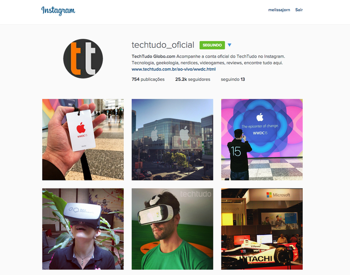 Instagram ganhou layout renovado na web (Foto: Reprodução/Melissa Cruz) Instagram ganhou layout renovado na web (Foto: Reprodução/Melissa Cruz)