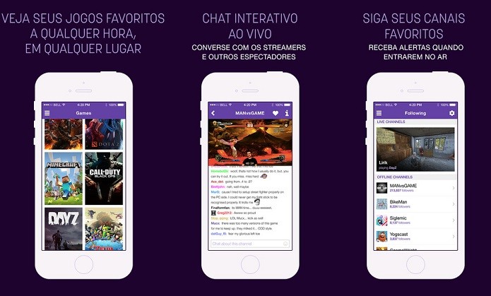 Assista transmissões ao vivo de jogos e até converse com outros jogadores com o Twitch (Foto: Divulgação/AppStore)