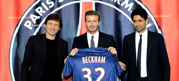 Beckham apresentado no PSG (Foto: Reuters)