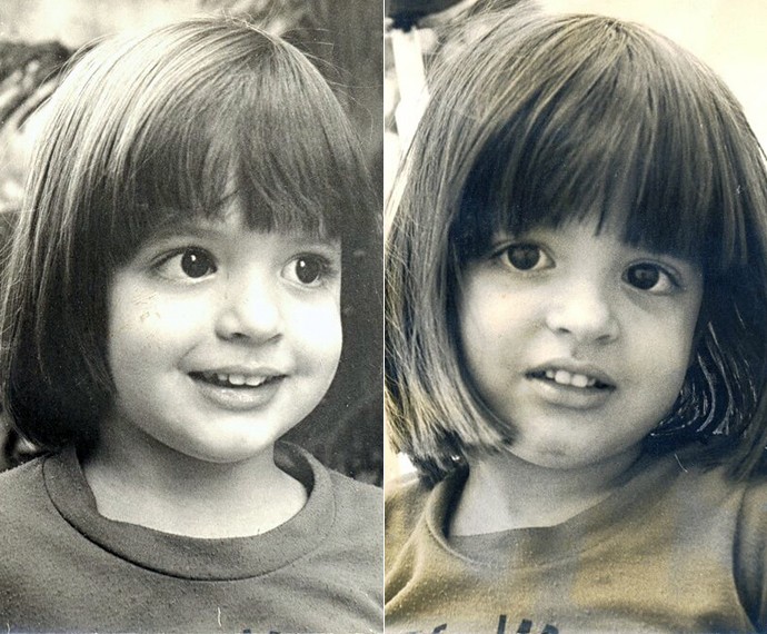 Mari Santos já tinha a mesma carinha de hoje quando criança (Foto: Arquivo Pessoal)
