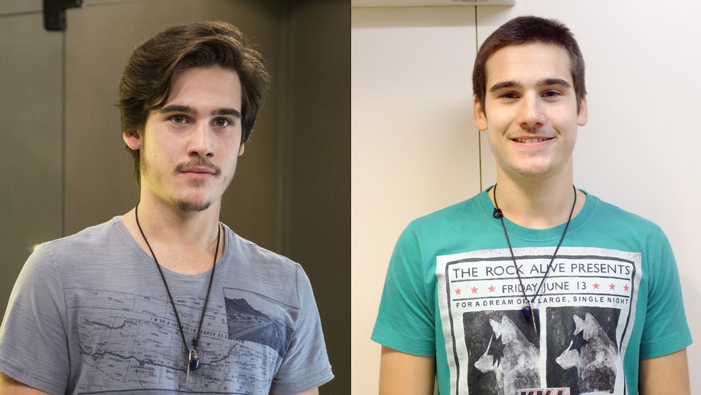 Nicolas no início da trama e após o corte de cabelo. (Foto: Felipe Monteiro (esq) e Thais Carreiro (dir) / Gshow)