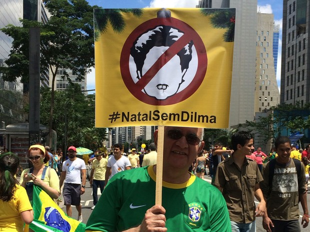 Pastor participa de manifestação na Avenida Paulista neste domingo (Foto: Karina Godoy/G1)