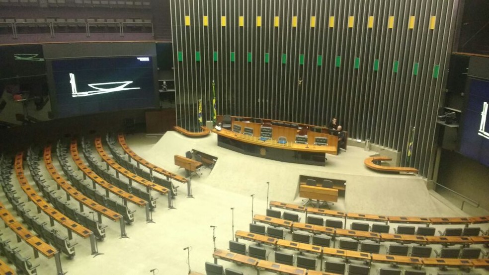 Plenário da Câmara estava vazio nesta sexta-feira (Foto: Elielton Lopes/G1)