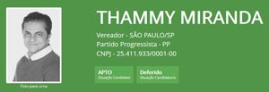 Ficha de Thammy Miranda no TSE (Foto: Reprodução/TSE)