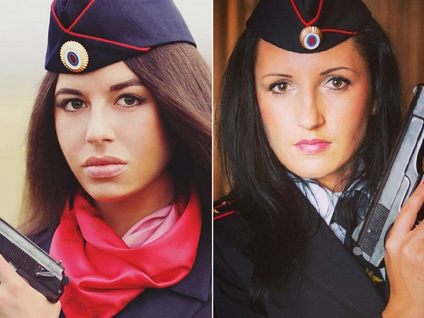 Policiais russas têm feito sucesso após fotos publicadas no Instagram (Foto: Reprodução/ Instagram/russianpolice)