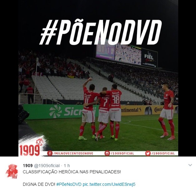 Corinthians x Inter Copa do Brasil põe no DVD (Foto: Reprodução / Twitter)