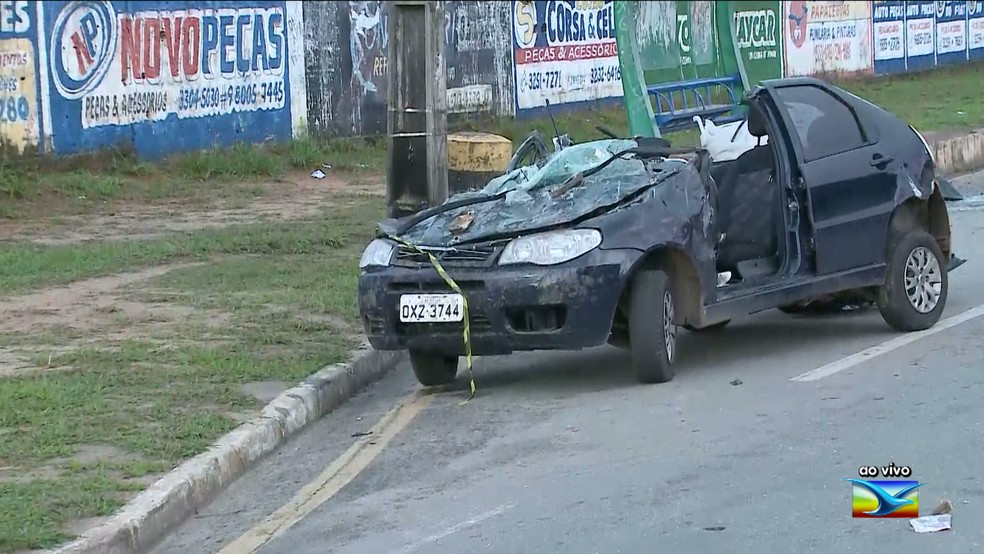 Acidente ocorreu na noite de domingo (9) na Avenida dos Holandeses em São Luís (MA) (Foto: Reprodução/TV Mirante)