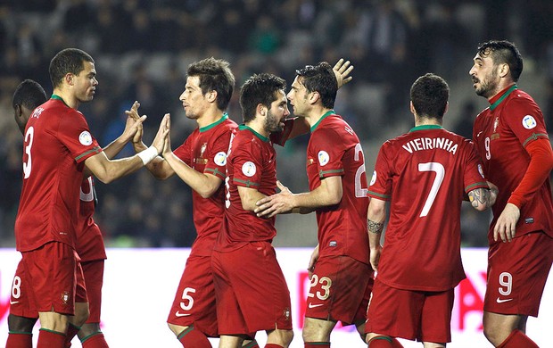 jogadores Portugal comemoração Azerbaijão (Foto: Reuters)