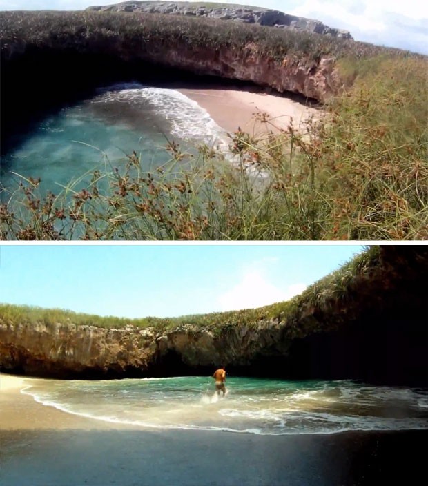 Praia escondida no México (Foto: Puerto Vallarta Day Tours/Divulgação)