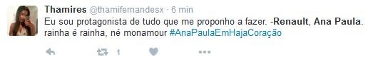 Fã elogia participação de Ana Paula Renault em Haja Coração (Foto: Reprodução/Twitter)