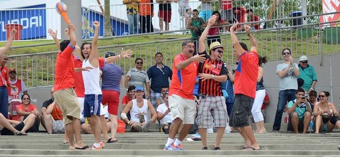 Costarriquenhos fazem a festa após a classificação antecipada para as oitavas da Copa (Foto:  Ingrid Anne/Manauscult)