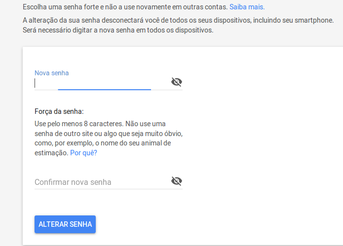 Alterando a senha da conta Google (Foto: Reprodução/Edivaldo Brito)