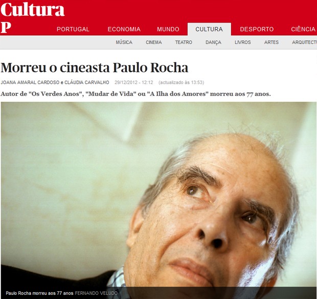 Cineasta português Paulo Rocha (Foto: Reprodução/Publico.pt)