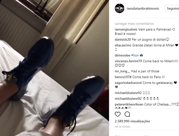 Ibrahimovic posta vídeo no Instagram